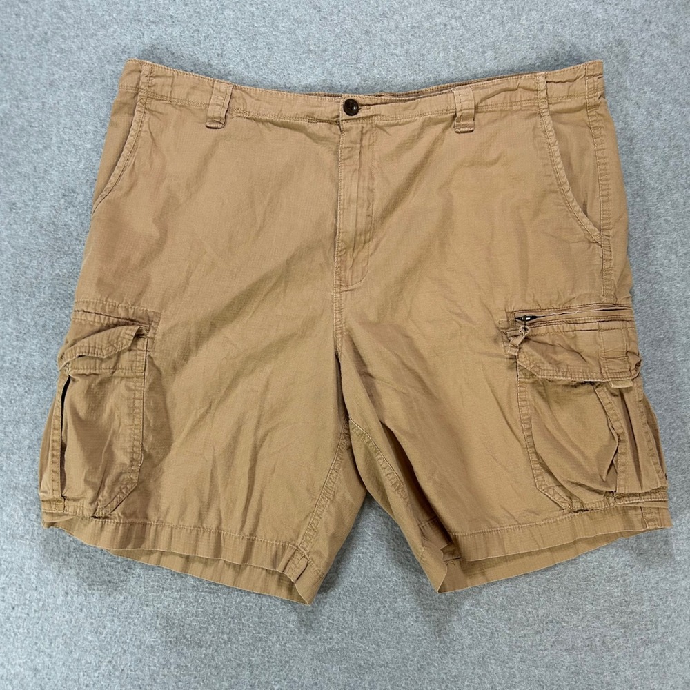 Chaps Cargo Shorts Mens 42 Tan Ripstop Outdoor Hiking Utility